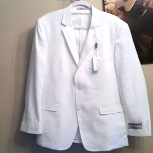 Adolfo, 45s 36w, White, Linen, jacket